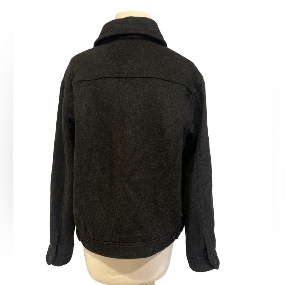 Lands' End Women's Charcoal Wool Blend Jean Style Jacket - Picture 3 of 9